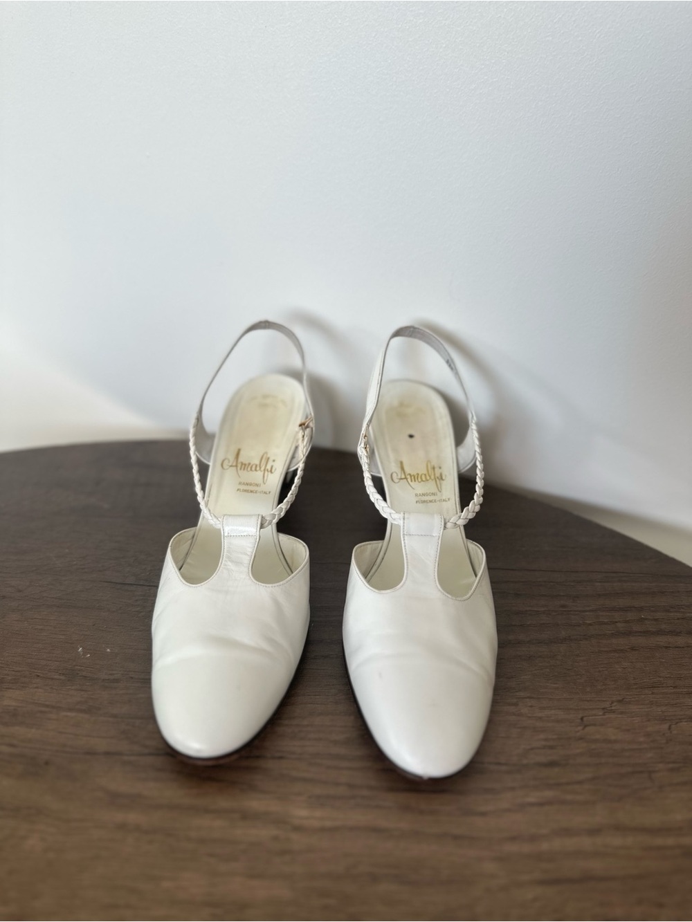 Amalfi White Braided Slingback Mules